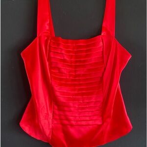 Fire engine red, 100% silk, size Small